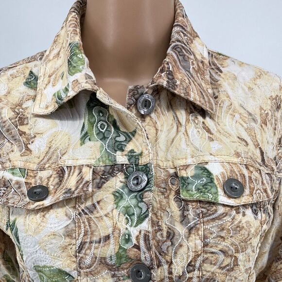 Analogy Boho Chic Embroidered Jacket Size S - Picture 2 of 7